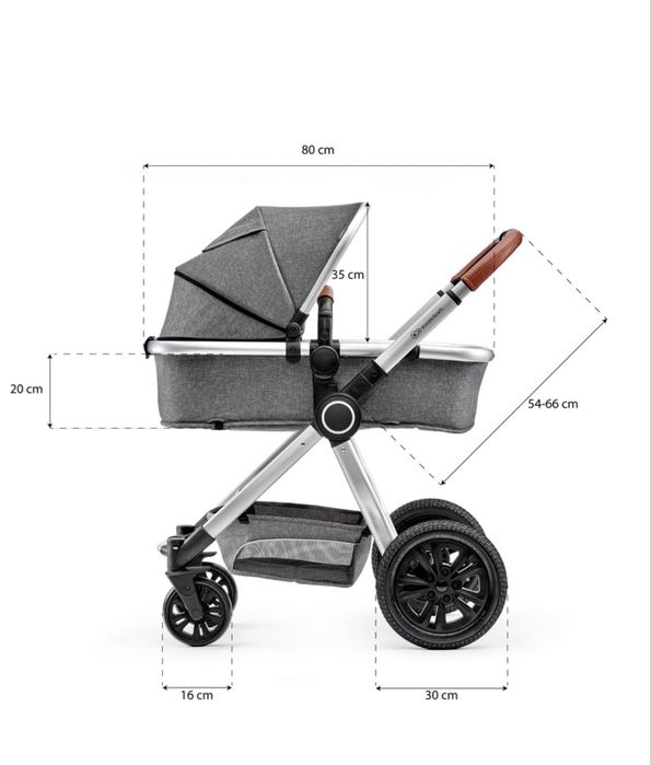Carucior 2 in 1 Kinderkraft VEO  Gri,ofer cadou (plasa de tantari,pelerina ploaie,si copertina uv pentru soare)