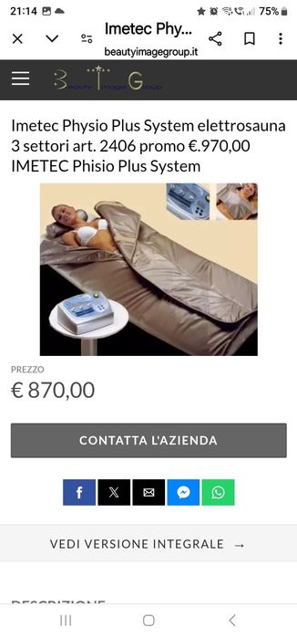 IMETEC PHYSIO PLUS sauna profesionala noua nefolosita