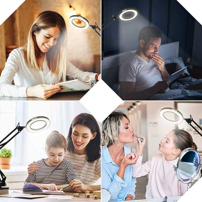 Lampa LED cu lupa, 2 Moduri de Prindere, Marire 10x, OBRALIX®