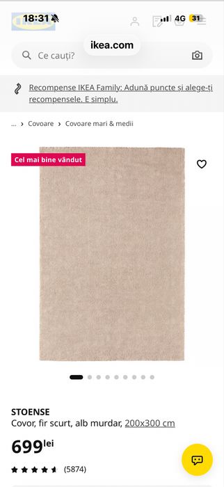 Vand covor 200x300