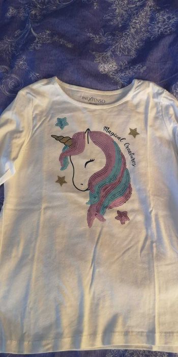 bluza alba cu ponei 8 ani 119-131cm noua