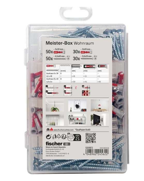 Set Meister-Box DuoPower 160 dibluri și șuruburi, Fischer, multicolor
