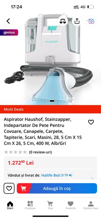 Aspirator pentru tapiterie nou cu solutie inclusa