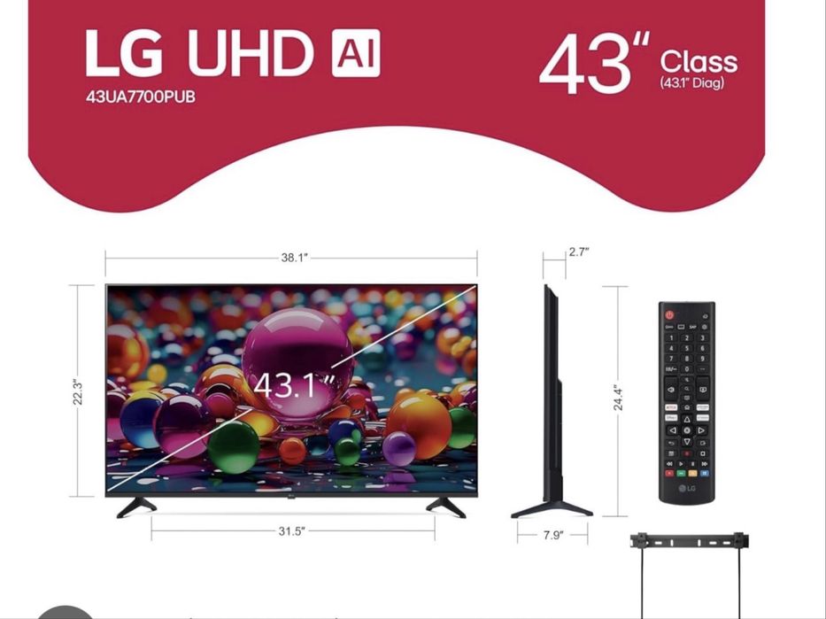 Телевизор LG 43AU7300  43” 4K SMART TV оригинал 2025