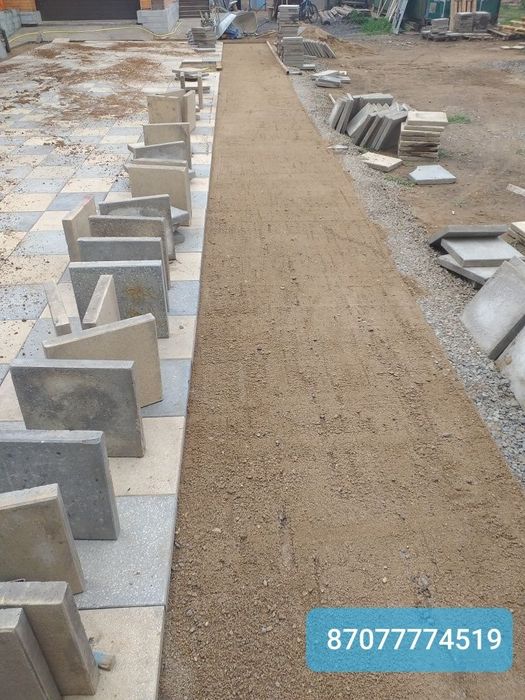 Укладка брусчатки. Установка поребрика - Cтроительные услуги Астана на Olx