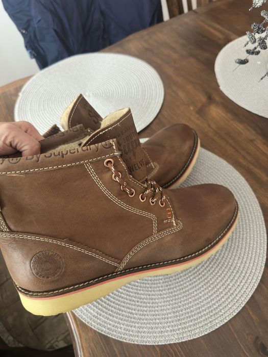 Мъжки зимни боти Superdry номер 46, топли, кафяви