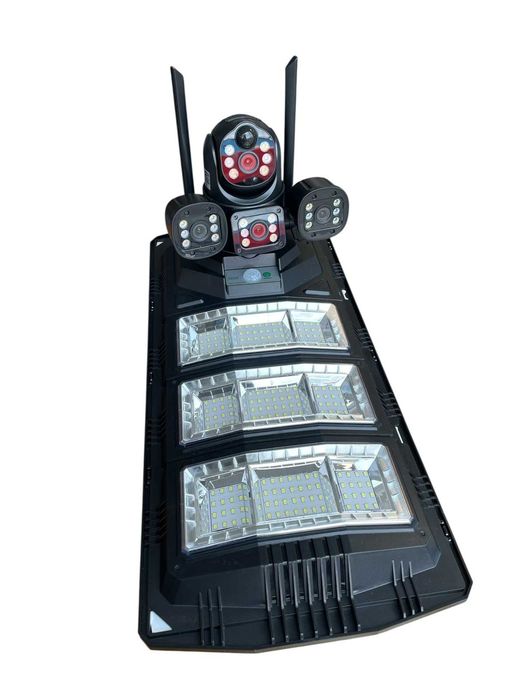 Комплект градинска соларна лампа 450W и охранителна IP камера 2х12MP