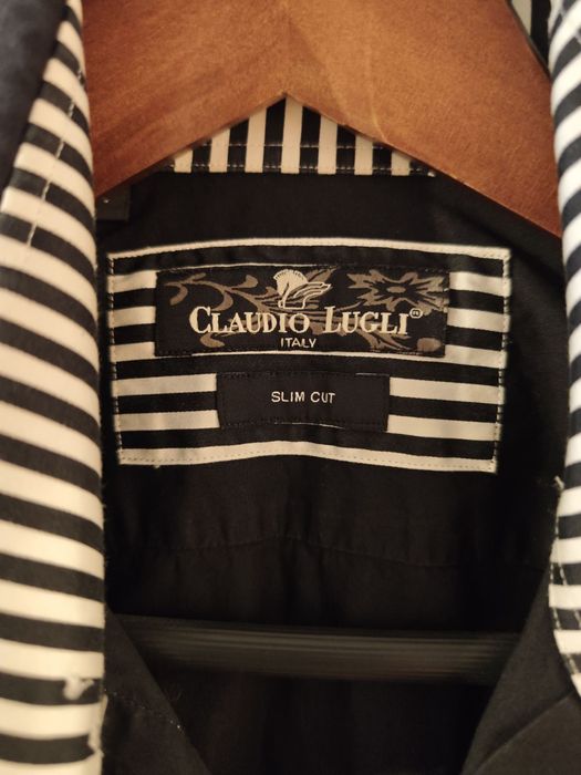 Мъжка черна риза Claudio Lugli