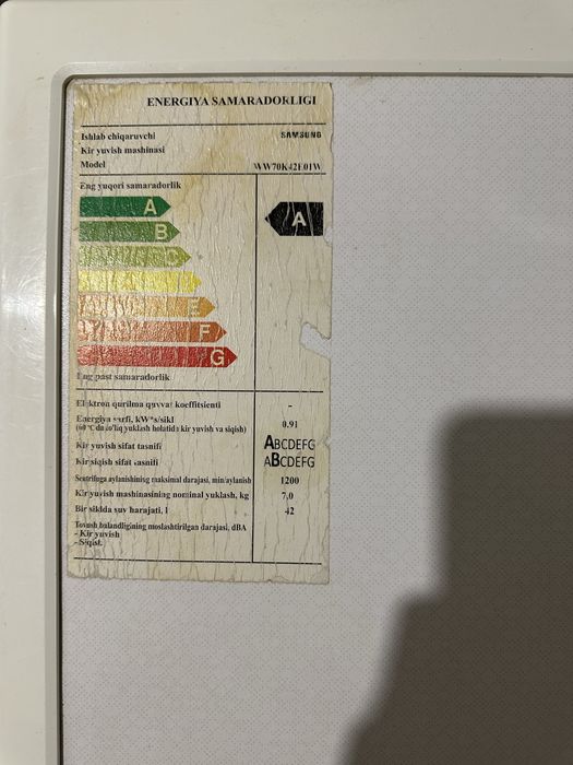 Стиральная машина Samsung WW70K42E01WDLD