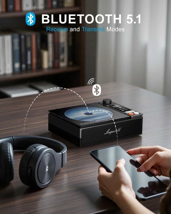 Преносим CD плейър Leapwell с Bluetooth високоговорители