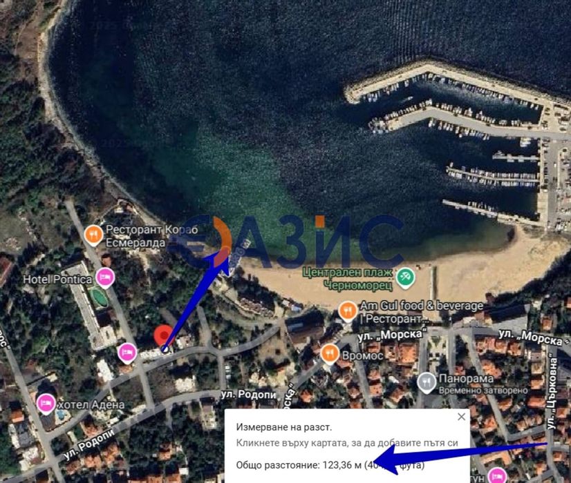 Апартамент с 1 спалня на първа линия море в нов комплекс „Лазурен бряг