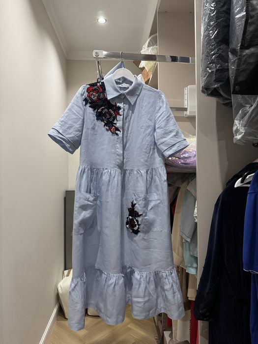 Удобное платье лен.