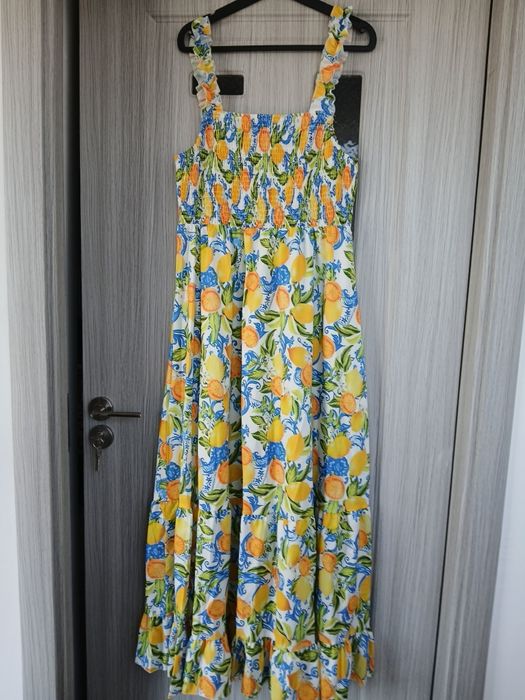 Rochie elegantă de damă cu lămâie  XL