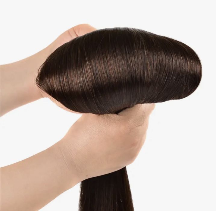 100% Естествена права коса 45см - 70 грама , 7 реда Клипс - Remy