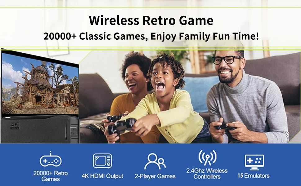 M8 4K Consolă Jocuri Wireless Controller GamePad 20k+ Retro Games_NOU