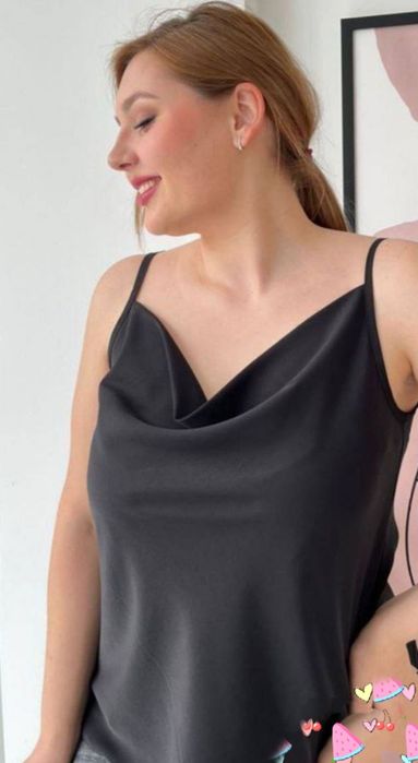 Шелковый  топ на бретелях