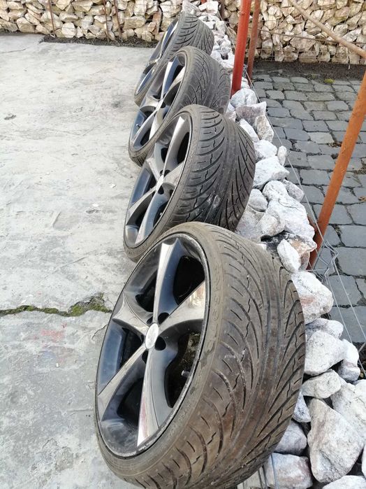 Jante Aluminiu pe 18, 5x100mm, Cauciucuri vara 215 35 R18, 750 Ron