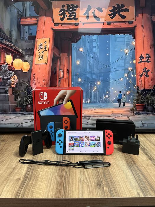 Прошитая Nintendo Switch Oled Kaspi 0-0-12, Red