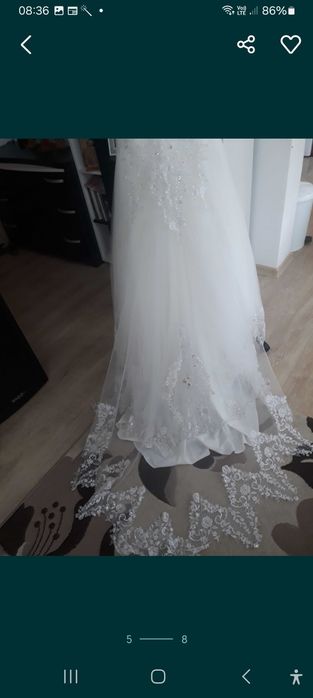 Rochie mireasa sirenă  designer 38-42 cu trena