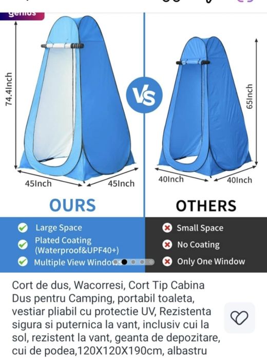 toaletă/ wc camping + cort