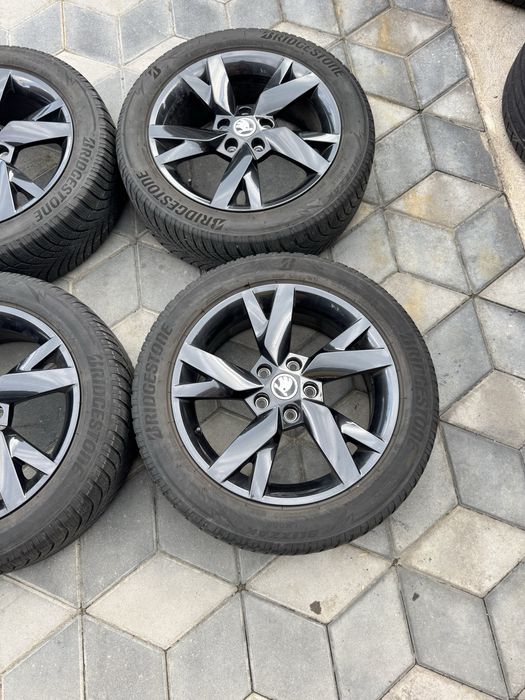 Jante Orig”Skoda R17(5x112)”Octavia 4/3/2/Karoq/Kodiaq/Superb/Yeti/Vw/Audi/Seat~Negre”