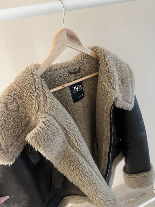 Укороченная дубленка zara