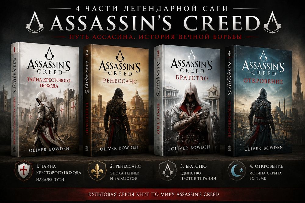Книги Assassin's creed. ЦЕНА ЗА 1 КНИГУ