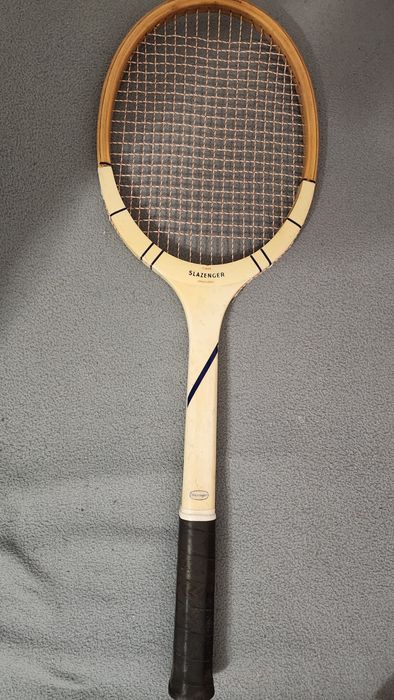 Rachetă de tenis din lemn vintage Slazenger