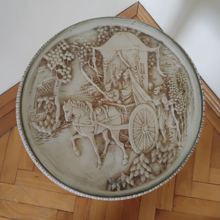 Măsuță cafea vintage , peisaj japonez