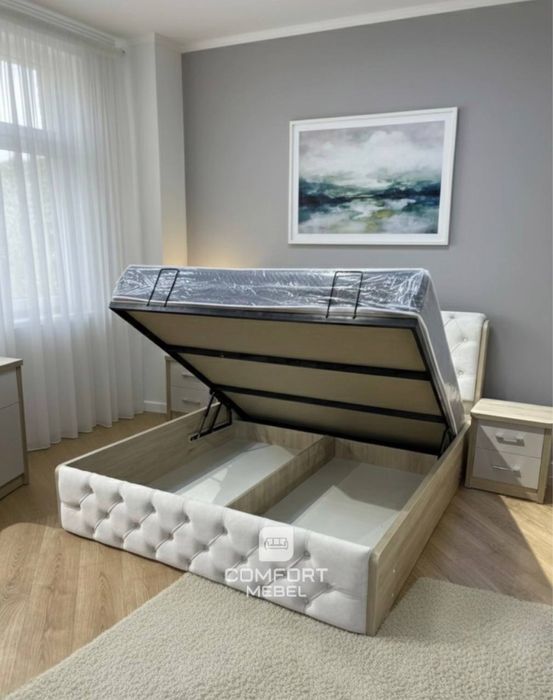 Стильная кровать с подъёмным механизмом