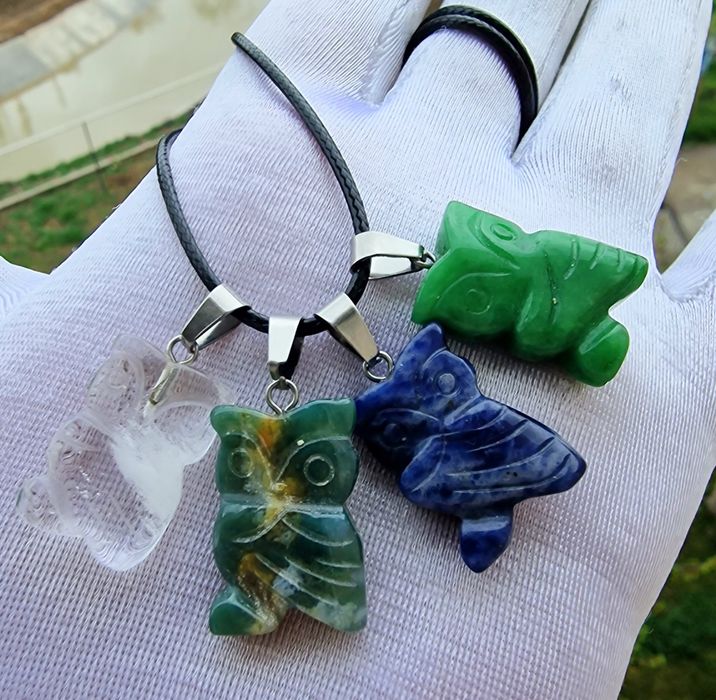 Кулон Сова из натуральных камней