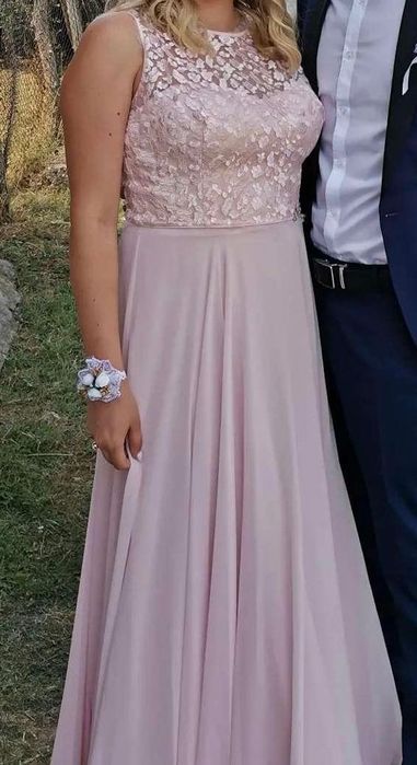 Официална розова рокля