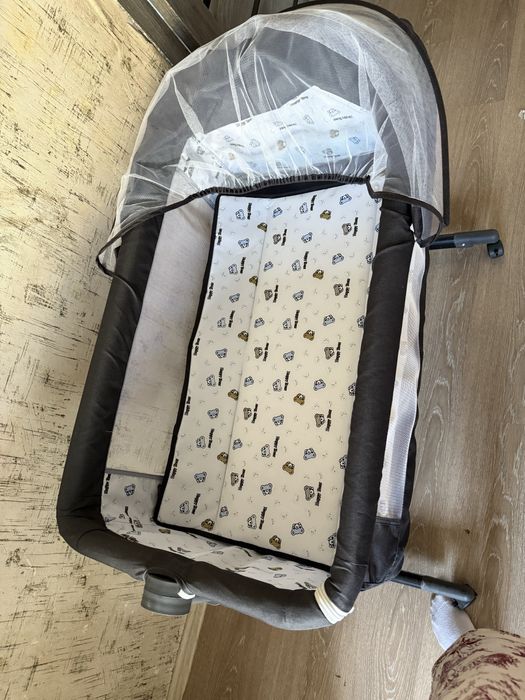 Манеж-төсек, серый