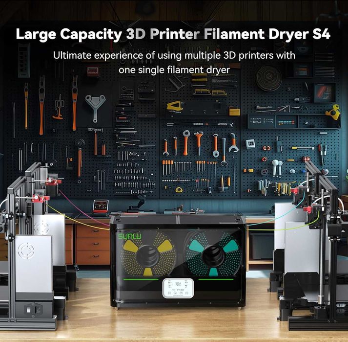 Uscător filament SUNLU S4, 4 bobine de 1 kg