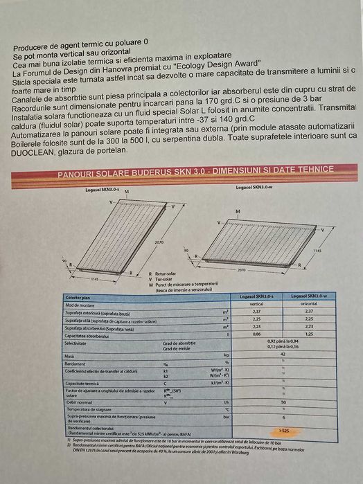 2 Panouri solare pt. Apa calda menajeră Buderus SKN 3.0