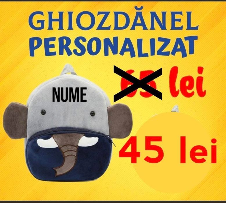 Ghiozdan personalizat cu nume