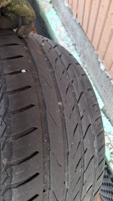 Set jante aliaj cu gume de vară uzate