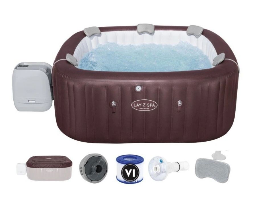 НОВО Суперлуксозно надуваемо джакузи MALDIVES hidro 2.01м-2.01-80см