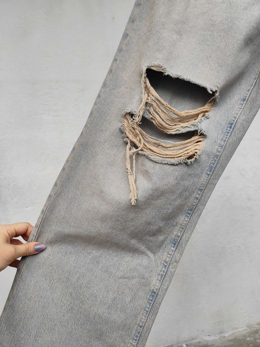 Нови накъсани дънки с висока талия Фишбон (New Yorker), М размер