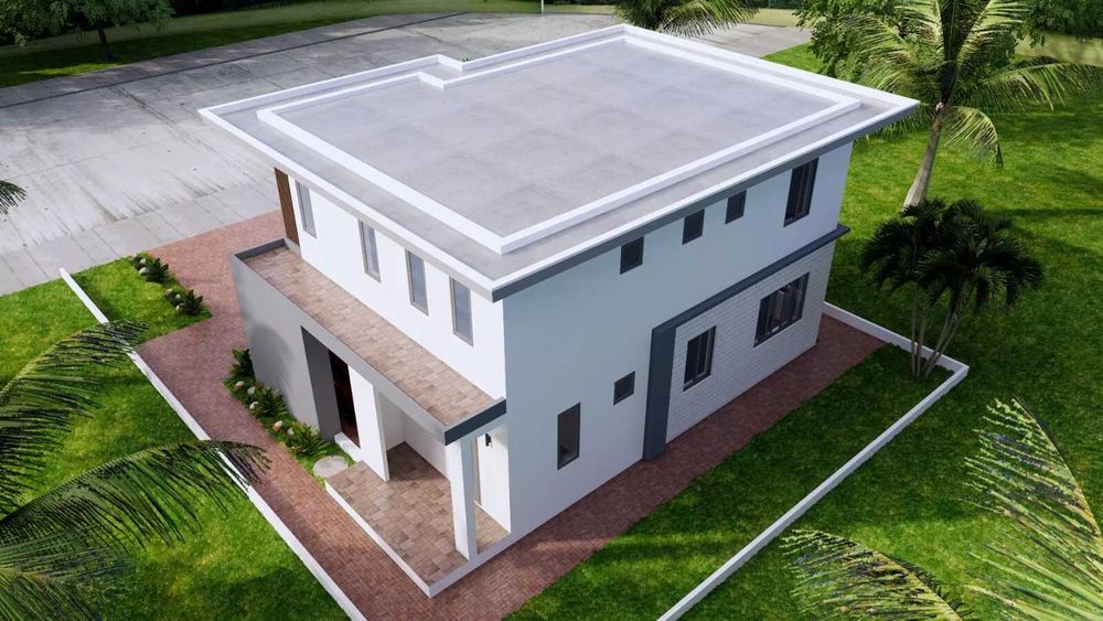 НА ИЗПЛАЩАНЕ - Евтина двуетажна сглобяема къща с 3 спални, 147 кв. м
