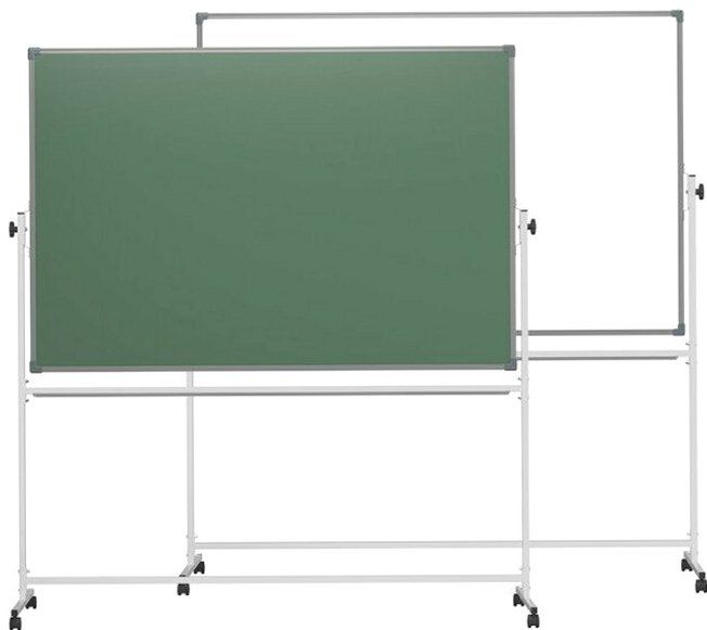 Магнитная маркерная и меловая доска 90x120 см напольная мобильная