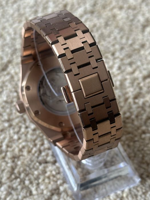 Ceas Seiko Mod Royal Oak Rose Gold Black Dial NH35 Automatic