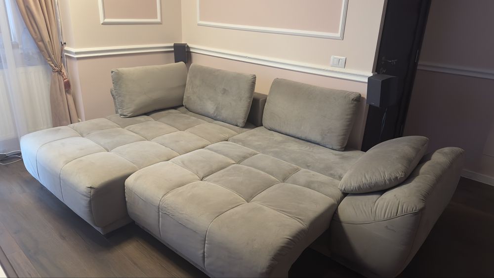Canapea extensibilă de colț Dedeman – 260 × 160 cm – stare foarte bună