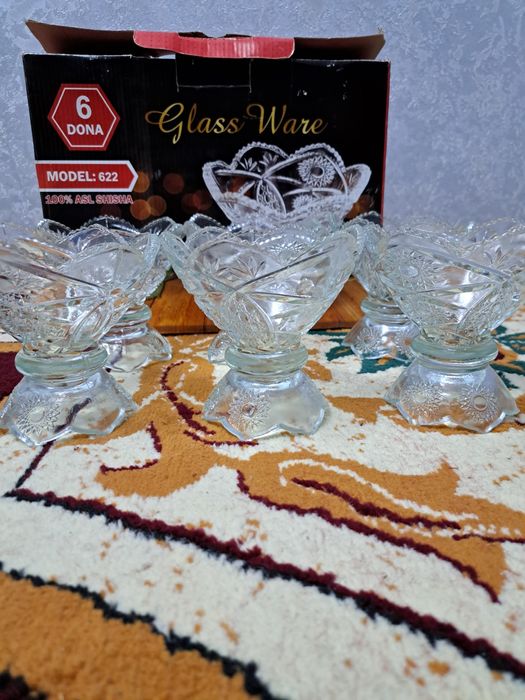 Shisha Vaza kichkinasi. 6 dona