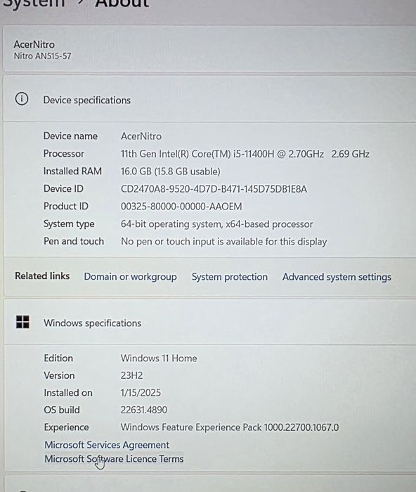 Laptop Acer nitro 515-57 Gaming Nou !