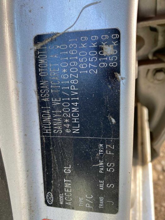 Piese  Hyundai Accent  1.5 diesel  T4 din 2007 - d4fa