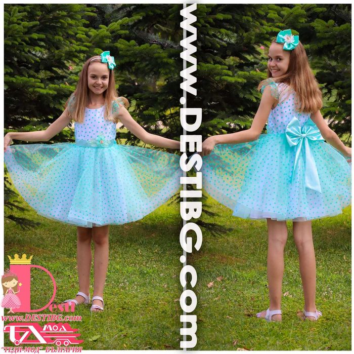 Детски Рокли Теди-Мод тип туту с голяма панделка