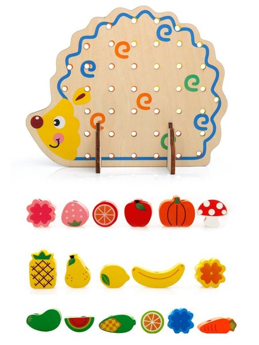 Деревянная шнуровка ежик