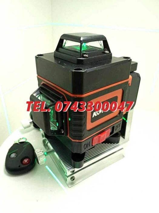 Autonivela Laser Kamoon Profi Cu Masina-Nivelare 16 Lini 4D 4X360 , Raza Verde Pentru Masuratori Aliniere Si Trasare In Constructii Cod 617