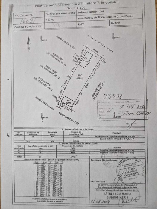 Vand Teren Intravilan  Buzau, str Basca Mare, nr.2, 457 mp